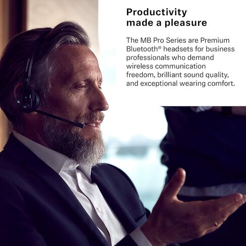 Sennheiser MB Pro 2 UC ML (506046) - Dual-Sided, Dual-Connectivity, Wireless Bluetooth Headset | For Desk/Mobile Phone & Softphone/PC Connection| w/ HD Sound & Major UC Platform Compatibility (Black) in Saudi Arabia