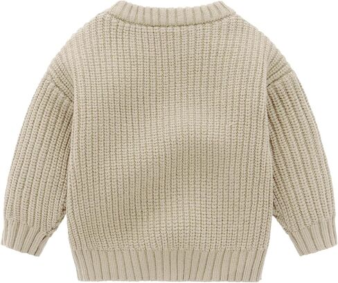 ROMPERINBOX Baby Knit Sweater Girl Boy Long Sleeve Chunky Sweater Fall Winter Warm Toddler Pullover Crewneck Tops Sweatshirt in Kuwait