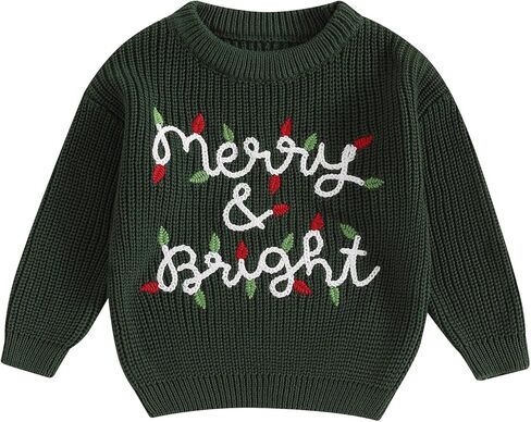 طفل صبي فتاة عيد الميلاد الزي التطريز متماسكة سترة المتضخم Crewneck البلوز البلوز الخريف الشتاء الملابس in Kuwait