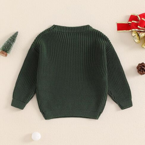 طفل صبي فتاة عيد الميلاد الزي التطريز متماسكة سترة المتضخم Crewneck البلوز البلوز الخريف الشتاء الملابس in Kuwait