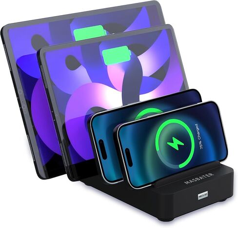 Fast & Safe Charging Station for Multiple Devices - 4 Fast Port - PD 20W & QC 3.0 - Compatible with All USB Devices - Family Charging Organizer - UL & FCC Certification - Purple in Saudi Arabia