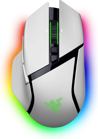 Razer Basilisk V3 Pro 35K Wireless Gaming Mouse: HyperScroll Tilt Wheel - 35K DPI Optical Sensor Gen 2-13 Customizable Controls - Chroma RGB - Optical Switches Gen 3 - Up to 140 Hr Battery - White in Saudi Arabia