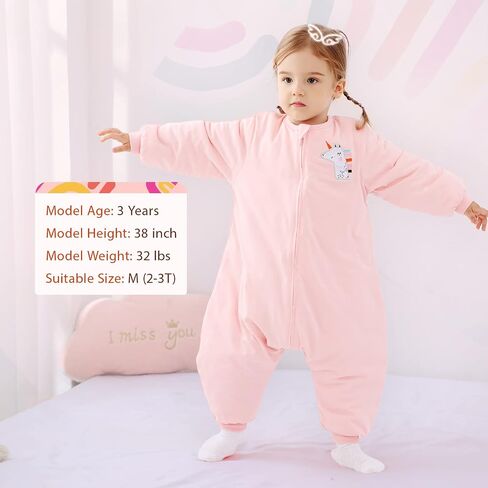 Baby Sleep Sack 12-18 18-24 Months Winter 2.5 TOG, Toddler Sleep Sack with Feet Baby Wearable Blanket, Thick Long Sleeve Sleep Sacks with Legs, Warm Cotton Toddler Sleeping Sack in Saudi Arabia
