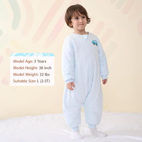 Baby Sleep Sack 12-18 18-24 Months Winter 2.5 TOG, Toddler Sleep Sack with Feet Baby Wearable Blanket, Thick Long Sleeve Sleep Sacks with Legs, Warm Cotton Toddler Sleeping Sack in Saudi Arabia