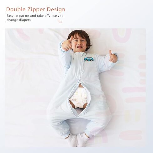 Baby Sleep Sack 12-18 18-24 Months Winter 2.5 TOG, Toddler Sleep Sack with Feet Baby Wearable Blanket, Thick Long Sleeve Sleep Sacks with Legs, Warm Cotton Toddler Sleeping Sack in Saudi Arabia
