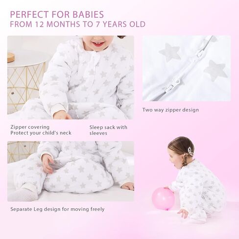 WONDAY Toddler Sleep Sack with Feet, 1.0 Tog Lightweight Sleeping Sacks for Walking with Legs,5T 7T in Saudi Arabia