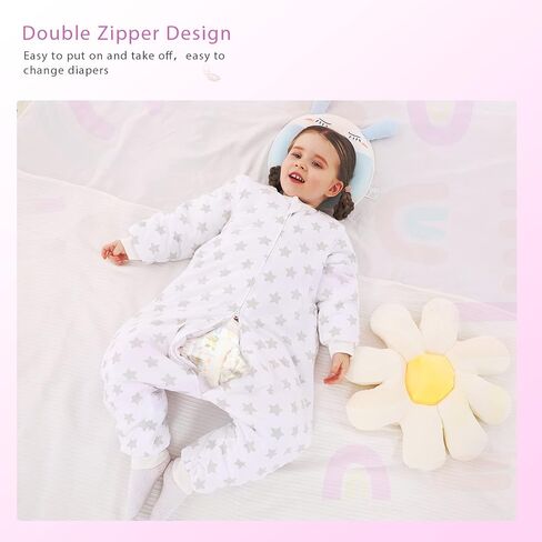 WONDAY Toddler Sleep Sack with Feet, 1.0 Tog Lightweight Sleeping Sacks for Walking with Legs,5T 7T in Saudi Arabia