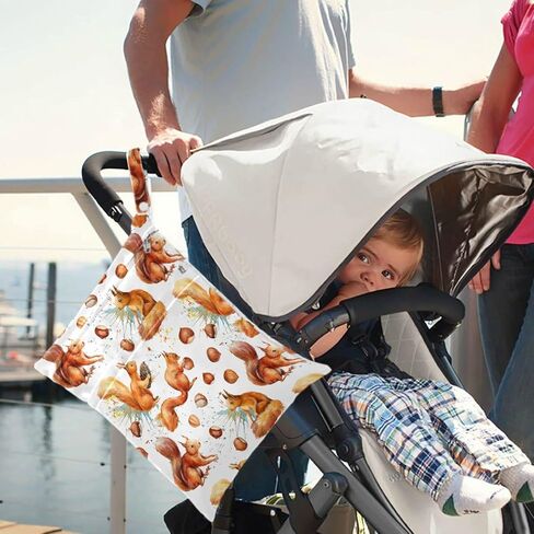 visesunny Cute Cartoon Cat 2Pcs Wet Bag with Zippered Pockets Washable Reusable Roomy Diaper Bag for Travel,Beach,Daycare,Stroller,Diapers,Dirty Gym Clothes,Wet Swimsuits,Toiletries in Kuwait