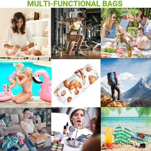 visesunny Cute Cartoon Cat 2Pcs Wet Bag with Zippered Pockets Washable Reusable Roomy Diaper Bag for Travel,Beach,Daycare,Stroller,Diapers,Dirty Gym Clothes,Wet Swimsuits,Toiletries in Kuwait