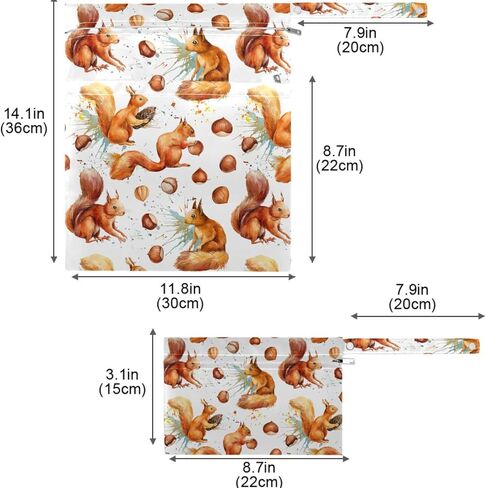 visesunny Cute Cartoon Cat 2Pcs Wet Bag with Zippered Pockets Washable Reusable Roomy Diaper Bag for Travel,Beach,Daycare,Stroller,Diapers,Dirty Gym Clothes,Wet Swimsuits,Toiletries in Kuwait