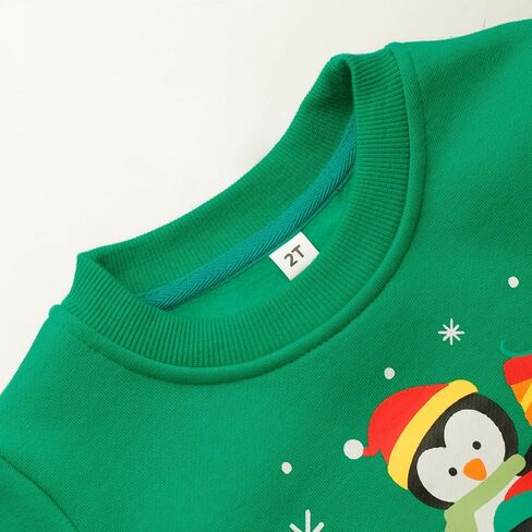 طفل بنين بنات عيد الميلاد بلوزات الرنة Crewneck كنزة صوف علوية عيد الميلاد طويلة الأكمام ملابس الشتاء 2-7T in Saudi Arabia