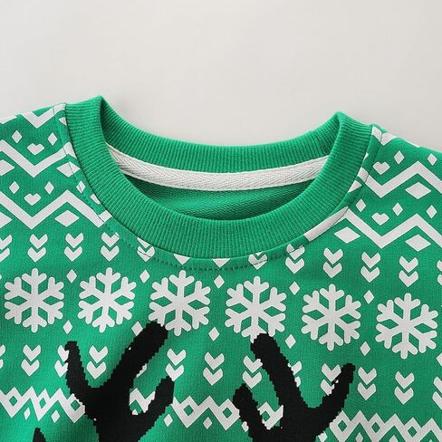 طفل بنين بنات عيد الميلاد بلوزات الرنة Crewneck كنزة صوف علوية عيد الميلاد طويلة الأكمام ملابس الشتاء 2-7T in Saudi Arabia