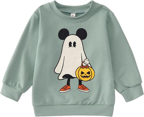 Halloween Sweatshirts for Toddler Baby Boys Cute Ghost Pumpkin Shirts Crew Neck Tops Long Sleeve Clothes in Kuwait