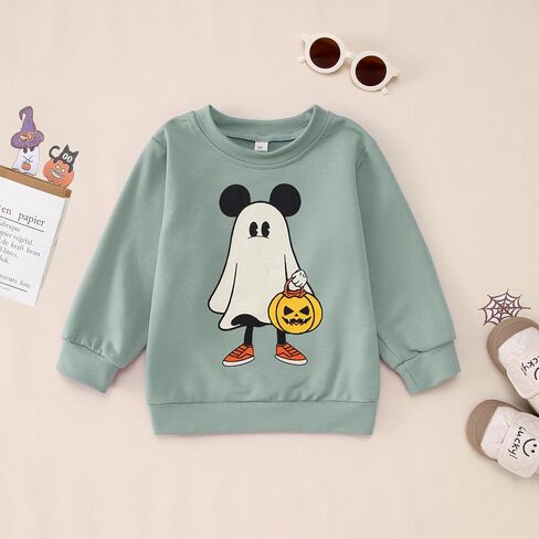Halloween Sweatshirts for Toddler Baby Boys Cute Ghost Pumpkin Shirts Crew Neck Tops Long Sleeve Clothes in Kuwait