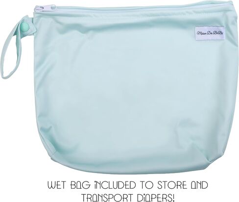Newborn All in One Cloth Diapers. Hybrid AIO Diaper Set with Unique Velvet Soft, Waterproof Cover. Unisex Neutral Colored Set Includes 3 Diapers, 3 Inserts and 1 Wetbag., Small in Saudi Arabia