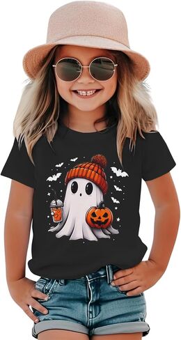 Toddler Halloween Shirt Baby Boy Girl Cute Ghost Tshirt Pumpkin Short Sleeve Tee Top Kids Spooky Season Fall Outfit in Saudi Arabia