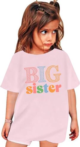 Big Sister Shirts for Girls Promoted to Big Sister Announcement T-Shirt Toddler Baby Girls Outfit Short Sleeve in Saudi Arabia