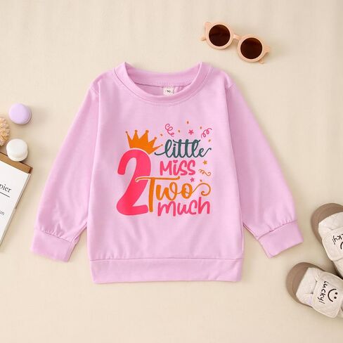 Toddler Girl Birthday Shirt 2nd 3rd 4th 5th Letter Long Sleeve T-Shirt Top 2 3 4 5 Year Old Birthday Girl Outfit in Saudi Arabia