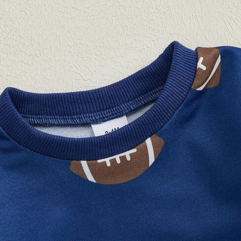 Toddler Baby Boy Girl Football Outfit Rugby Sweatshirt Top Jogger Pants Set 2 Pcs Infant Fall Winter Clothes in Saudi Arabia