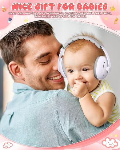 Coume 4 Pcs 2 in 1 Baby Ear Muffs Noise Protection Adjustable Baby Headphones with Stretchy Band Noise Cancelling Earmuff for Baby up to 4 Years Improves Sleep Essentials for Baby Outdoor Travel in Saudi Arabia