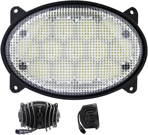 Dark Horse Hi / Low Beam 65W LED مصباح أمامي بيضاوي للسقف متوافق مع / بديل للحالة / IH 5088، 6088، 7088، 7120، 7230، 7130، 8010، 8120، 9120 RE260102، RE173600، 87106354 ضوء الطرق الوعرة in Kuwait