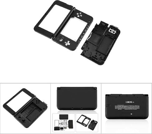 حافظة بديلة لغطاء 3DS XL لـ 3DS XL غطاء غطاء كامل لغطاء الغطاء طقم بديل واقي بقشرة صلبة غطاء حماية للبشرة لـ 3DS XL (أسود) in Saudi Arabia