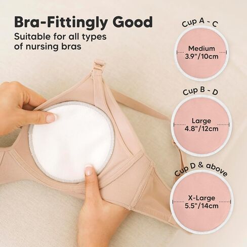 KeaBabies 3 in 1 Postpartum Belly Support Recovery Wrap and Reusable Nursing Pads Bundle - Pregnancy Belly Support Band (Blush Pink, One Size) - 4-Layers Nursing Pads (Lovelle, XL) in Saudi Arabia