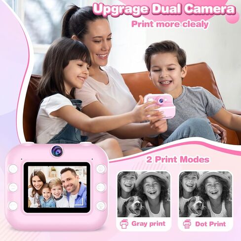Kids Camera Instant Print Toys for Girls Age 5-12, 1080P Instant Camera for Kids with Dual Camera Print Selfie Photos, Christmas Birthday Gifts for Girls Age 4 5 6 7 8 9 10 Year Old-32GB Purple in Saudi Arabia