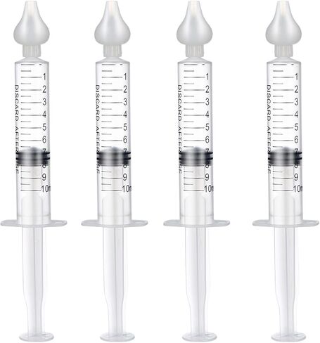 شفاطة الأنف للطفل، جهاز ري حقنة أنف الطفل، منظف أنف الرضع الاحترافي المحمول للاستعمال مرة واحدة متوافق مع رذاذ الأنف الملحي للأطفال - أطراف سيليكون خالية من مادة BPA، 4 أجهزة ري حقن in Kuwait