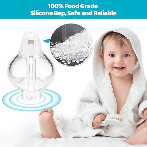 شفاطة الأنف للطفل، جهاز ري حقنة أنف الطفل، منظف أنف الرضع الاحترافي المحمول للاستعمال مرة واحدة متوافق مع رذاذ الأنف الملحي للأطفال - أطراف سيليكون خالية من مادة BPA، 4 أجهزة ري حقن in Kuwait