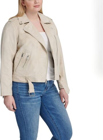 Levi's Women's Faux Suede Asymmetrical Belted Motorcycle Jackets (Standard & Plus Sizes) in Saudi Arabia