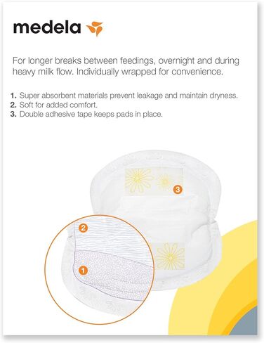 Medela Nursing Pads, Disposable Breast Pad, Pack of 60 in Kuwait