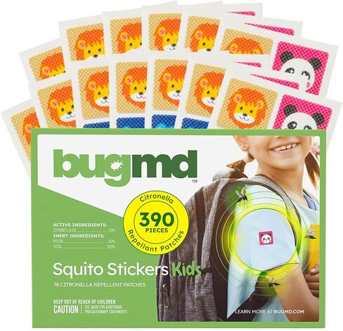 ملصقات BugMD Squito ملصقات طاردة للبعوض للأطفال (78 حزمة)، رقع آمنة وفعالة طاردة للحشرات للأطفال الصغار والأطفال والأنشطة الخارجية in Kuwait