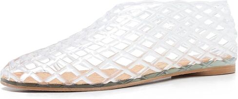 Womens Clear Jelly Mesh Flats Trendy Transparent Shoes Soft Cork Insole Lightweight Casual Summer Shoes for Daily Outfits in Saudi Arabia