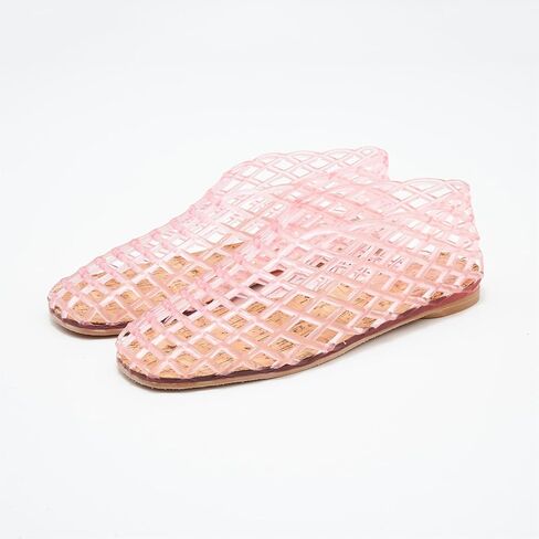 Womens Clear Jelly Mesh Flats Trendy Transparent Shoes Soft Cork Insole Lightweight Casual Summer Shoes for Daily Outfits in Saudi Arabia