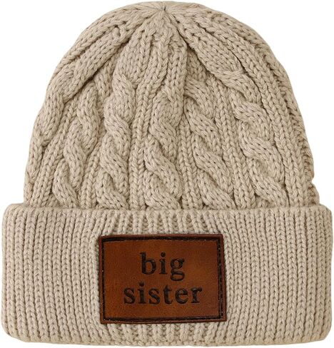 BOUTIKOME Winter Knit Hat Toddler Baby Girls Beanie to Be Big Sister Twist Warm Beanies Announcement Infant Knitted Cap in Saudi Arabia