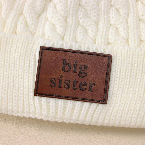 BOUTIKOME Winter Knit Hat Toddler Baby Girls Beanie to Be Big Sister Twist Warm Beanies Announcement Infant Knitted Cap in Saudi Arabia