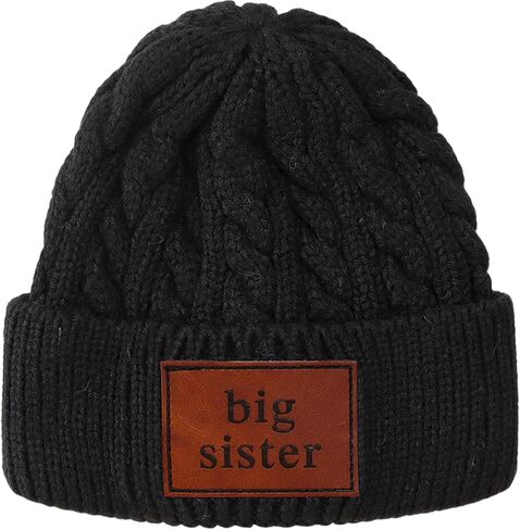 BOUTIKOME Winter Knit Hat Toddler Baby Girls Beanie to Be Big Sister Twist Warm Beanies Announcement Infant Knitted Cap in Saudi Arabia