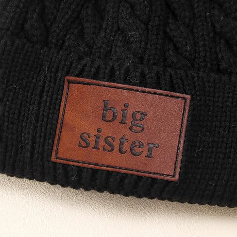 BOUTIKOME Winter Knit Hat Toddler Baby Girls Beanie to Be Big Sister Twist Warm Beanies Announcement Infant Knitted Cap in Saudi Arabia