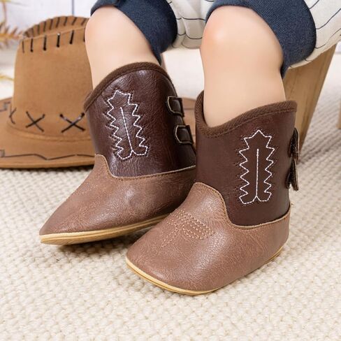 HsdsBebe أحذية للأطفال الأولاد والبنات أحذية رعاة البقر الغربية أحذية للرضع أحذية عالية الجودة للأطفال الصغار نعل ناعم غير قابل للانزلاق أحذية سرير المشي الأولى in Kuwait