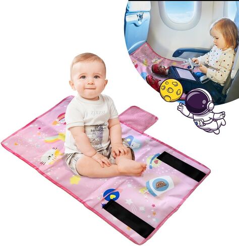 Kids Airplane Seat Extender Toddler Airplane Bed Toddler Airplane Travel Essentials Kids Airplane Seat Extender Travel Bed Portable Toddler Travel Plane Bed for Kids Baby Aged 4 or below (Cosmic Blue) in Saudi Arabia