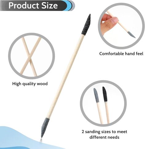 20 PCS Sanding Sticks, Double Matchsticks Sanding Sticks for Tight Spaces Wood, 150/280 Grit Fine Detailing Polishing Sticks Sanding Twigs for Plastic Models Wood Hobby Stuffers, 5.4 x 0.2 Inch in Saudi Arabia