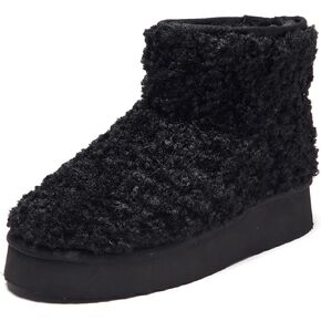 AUSLAND Women‘s Platform Faux Fur Winter Sonw Ankle Boots Fleece Lined Warm Comfortable Outdoor Anti-Slip Boots 9358