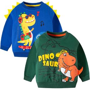 Boys Toddlers Dinosaurs Sweatshirts Long Sleeve Shirt Kids Pullover Tops