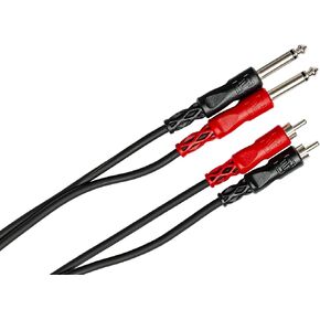 Hosa CPR-202 Dual 1/4" TS to Dual RCA Stereo Interconnect Cable, 2 Meters