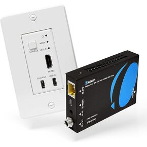 موسع 4K HDMI/USB-C من OREI، كابل ناقل لوحة حائط أحادي Cat6/Cat7 4K على 60Hz الترا اتش دي مع تقنية HDR وتحكم بالأشعة تحت الحمراء - يصل إلى 150 قدم in Kuwait