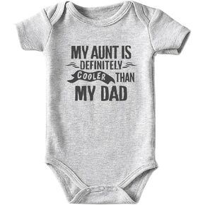 shlrzy Aunt Is Cooler Than My Dad Auntie Baby Clothes Boy Outfit Aunt Loves Me Baby Bodysuit