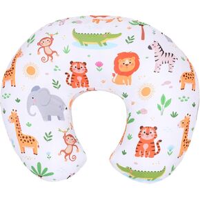 Cloele Nursing Pillow Cover for Breastfeeding Pillows - Dog Breastfeeding Pillow Slipcovers for Baby Boys & Girls Ultra Soft Infant Nursing Pillowcase for Newborn - Dog and Green Leaf