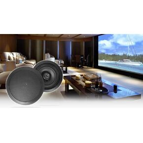 Pair Rockville HC85-16 Black 8" 700 Watt in-Ceiling Home Theater Speakers 16 Ohm