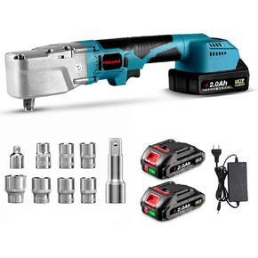 Cordless Electric Ratchet Wrench Set, 412FT-LBS(550N.m), 1600 RPM, 20V Cordless Ratchet Wrench 1/2" with 2 Pack 2.0Ah Batteries and Fast Charger, 7 Sockets, Adapte